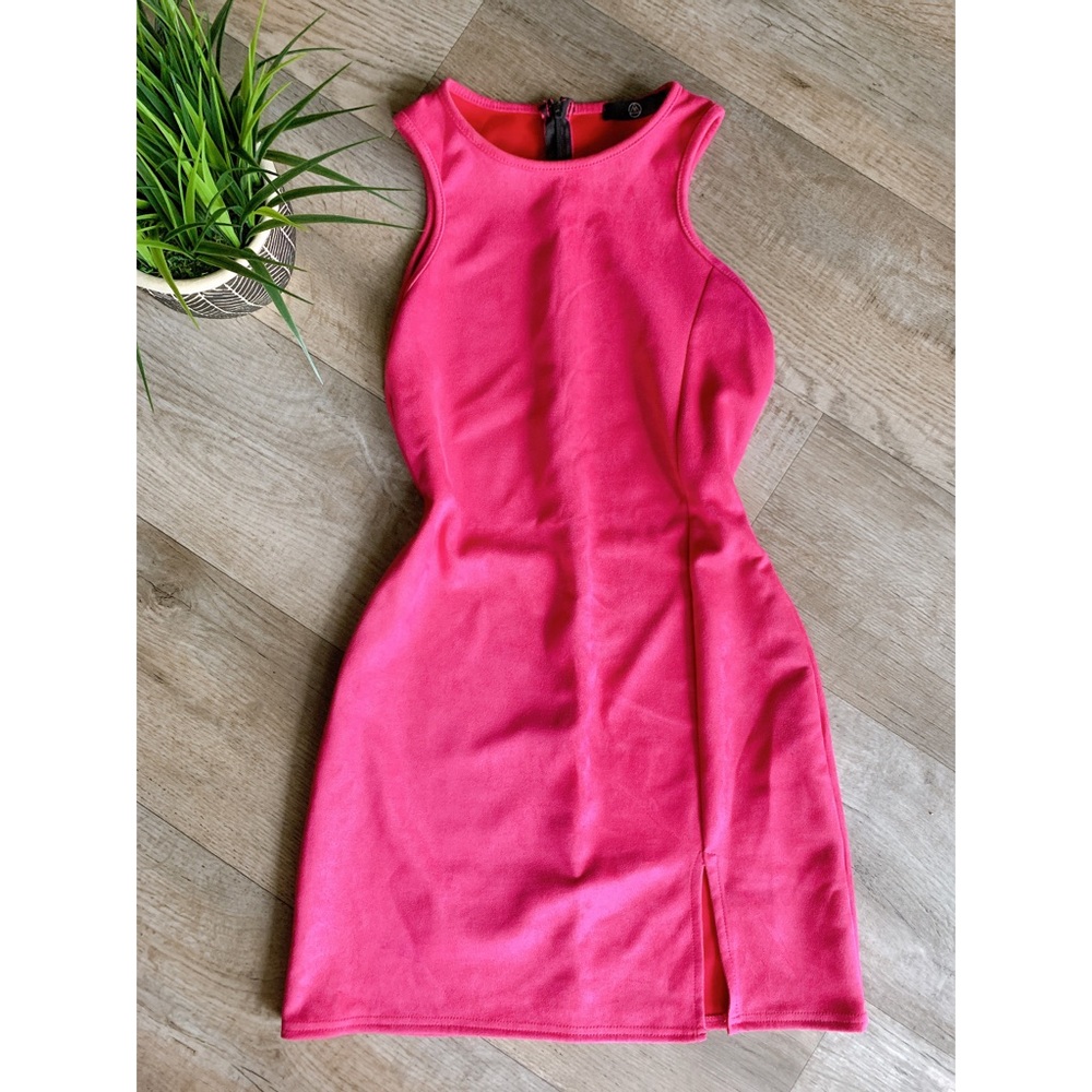 Pink Mini Suede Dress